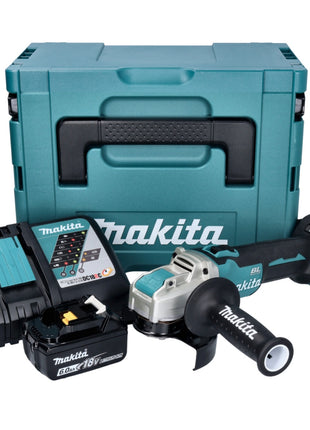 Makita DGA 521 RG1X1J Meuleuse d'angle sur batterie 18 V 125 mm X-LOCK Brushless + 1x batterie 6,0 Ah + chargeur + Makpac