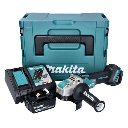 Makita DGA 521 RG1X1J Amoladora angular sin cable 18 V 125 mm X-LOCK Brushless + 1x batería recargable 6,0 Ah + cargador + Makpac