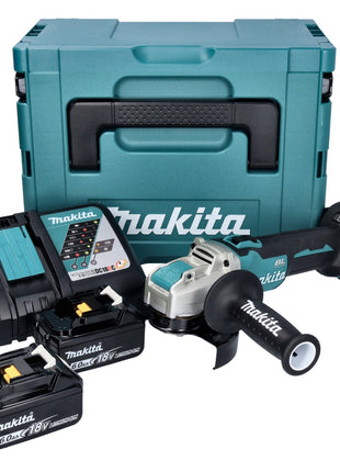 Makita DGA 521 RGX1J Meuleuse d'angle sur batterie 18 V 125 mm X-LOCK Brushless + 2x batteries 6,0 Ah + chargeur + Makpac