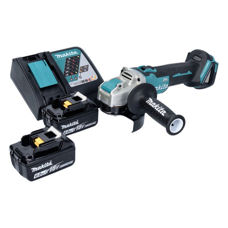 Makita DGA 521 RGX1 Meuleuse d'angle sur batterie 18 V 125 mm X-LOCK brushless + 2x batteries 6,0 Ah + chargeur