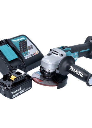 Makita DGA 513 RT1 Meuleuse d'angle sur batterie 18 V 125 mm sans balai + 1x batterie 5,0 Ah + chargeur