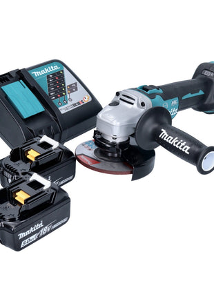 Makita DGA 513 RT Meuleuse d'angle sur batterie 18 V 125 mm sans balais + 2x batteries 5,0 Ah + chargeur