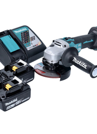 Makita DGA 513 RG Meuleuse d'angle sur batterie 18 V 125 mm sans balais + 2x batteries 6,0 Ah + chargeur