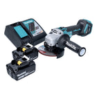 Makita DGA 513 RG Meuleuse d'angle sur batterie 18 V 125 mm sans balais + 2x batteries 6,0 Ah + chargeur