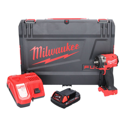 Milwaukee M18 FIW2F38-201X Visseuse à choc sans fil 339 Nm 3/8 " 18V Brushless + 1x Batterie 2,0 Ah + Chargeur + Coffret HD Box