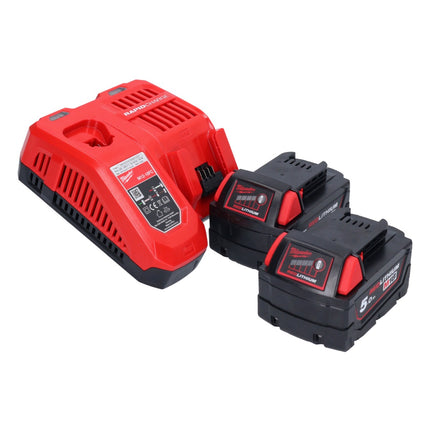 Milwaukee M18 FIW2F38-502X Avvitatore a impulsi a batteria 18 V 339 Nm 3/8 " brushless + 2x batteria ricaricabile 5,0 Ah + caricabatteria + scatola HD