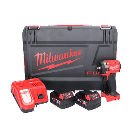 Llave de impacto inalámbrica Milwaukee M18 FIW2F38-602X 18 V 339 Nm 3/8" sin escobillas + 2x batería 6,0 Ah + cargador + caja HD