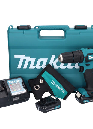 Makita HP 333 DWAE Akku Schlagbohrschrauber 12 V 30 Nm + 2x Akku 2,0 Ah + Ladegerät + Holster + Koffer - Toolbrothers