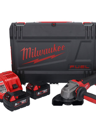 Milwaukee M18 FSAG125X-502X Akku Winkelschleifer 18 V 125 mm Brushless + 2x Akku 5,0 Ah + Ladegerät + HD Box