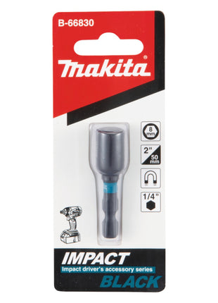 Makita B-66830 Steckschlüssel SW8 50 mm 1/4" Impact Black