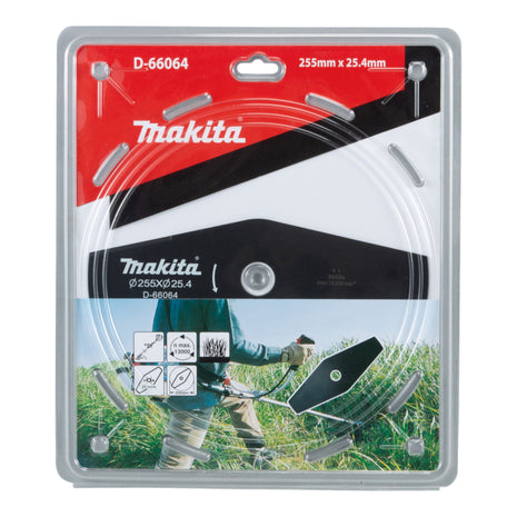 Makita 2-Zahn Schlagmesser Grasschneideblatt Stahl zwei Zähnen für Sensen und Freischneider 255 x 25.4 mm ( D-66064 )