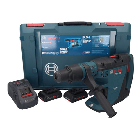 Bosch GBH 18V-40 C Professional Akku Bohrhammer 18 V 9,0 J SDS max BITURBO Brushless + 2x ProCORE Akku 4,0 Ah + Ladegerät + XL-BOXX