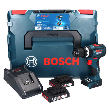 Bosch GSB 18V-90 C Professional Akku Schlagbohrschrauber 18 V 64 Nm Brushless + 2x Akku 2,0 Ah + Ladegerät + L-Boxx - Toolbrothers