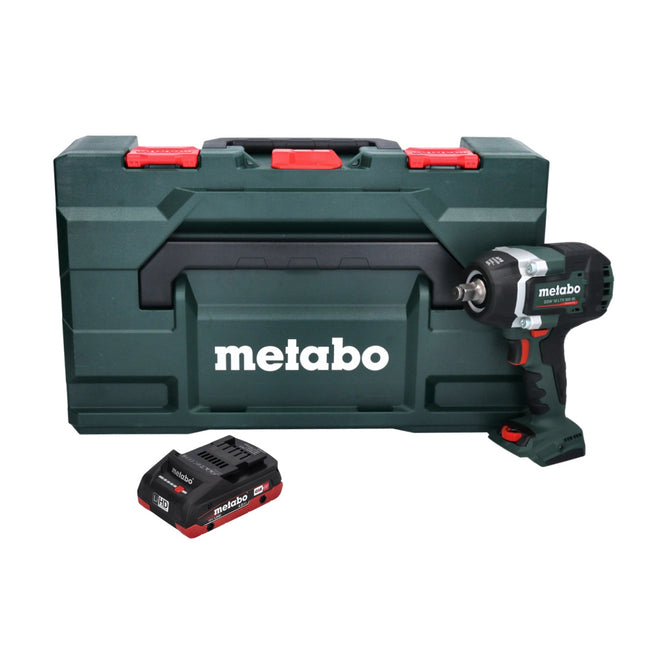 Metabo SSW 18 LTX 800 BL Atornillador de impacto a batería 18 V 800 Nm 1/2" sin escobillas + 1 batería de 4,0 Ah + metaBOX - sin cargador