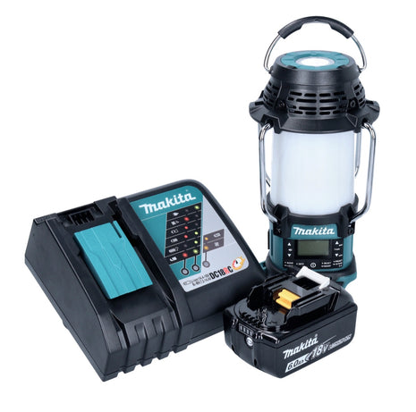 Makita DMR 056 RG1 Akku Radio 18 V FM DAB+ mit Laterne 360° Taschenlampe IP65 + 1x Akku 6,0 Ah + Ladegerät - Toolbrothers