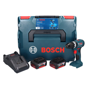 Bosch GSB 18V-45 Akku Schlagbohrschrauber 18 V 45 Nm Brushless + 2x Akku 5,0 Ah + Ladegerät + L-Boxx
