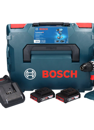 Bosch GSR 18V-45 Akku Bohrschrauber 18 V 45 Nm Brushless + 2x Akku 2,0 Ah + Ladegerät + L-Boxx