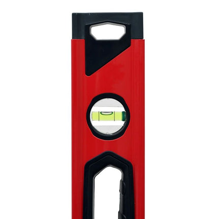 HAUSHALT Wasserwaage 1000 mm, mit 3 Libellen und ergonomischen gummierten Griff, 0,64 kg, rot, JYC-2015A_1000  ( 000040071171 ) - Toolbrothers