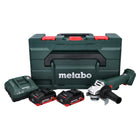 Metabo W 18 L 9-125 Quick Meuleuse d'angle sans fil 18 V 125 mm + 2x batterie 4,0 Ah + chargeur + metaBOX