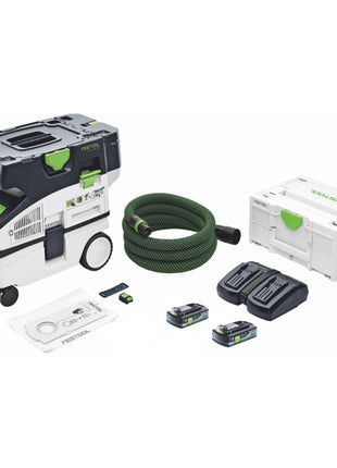 Festool CTLC MINI I-Basic Akku Absaugmobil 36 V ( 2x 18 V ) Staubkl. L + 2x Akku 4,0 Ah + Ladegerät + Systainer - Toolbrothers