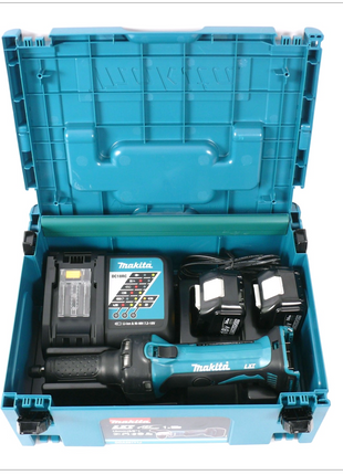 Makita DGD 800 RFJ Akku Geradschleifer 18 V + 2x 3,0Ah Akku + Ladegerät + Makpac - Toolbrothers