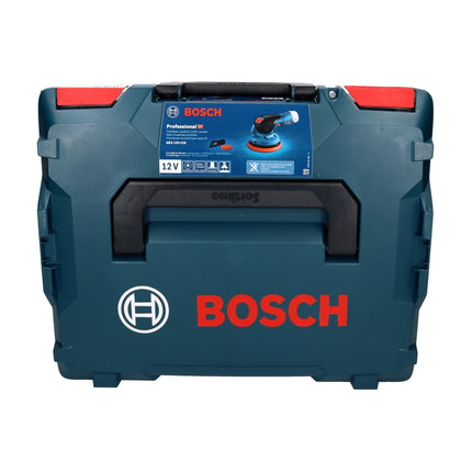 Bosch GEX 12V-125 Professional Akku Exzenterschleifer 12 V 125 mm Brushless + 50x EXPERT C470 Schleifpapier K 120 + L-Boxx - ohne Akku, ohne Ladegerät