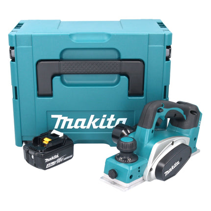 Makita DKP 180 M1J cepillo sin cable 18 V 82 mm + 1x batería recargable 4,0 Ah + Makpac - sin cargador