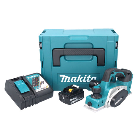 Pialla a batteria Makita DKP 180 RG1J 18 V 82 mm + 1x batteria ricaricabile 6,0 Ah + caricabatterie + Makpac