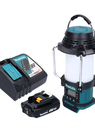 Makita DMR 055 RA1 radio de batería 18 V FM con linterna linterna 360° + 1x batería 2,0 Ah + cargador