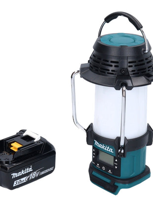 Makita DMR 055 F1 Radio sur batterie 18 V FM avec lanterne Lampe de poche 360° + 1x batterie 3,0 Ah - sans chargeur