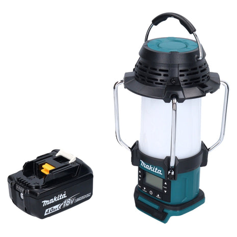 Makita DMR 055 M1 Akku Radio 18 V FM mit Laterne 360° Taschenlampe + 1x Akku 4,0 Ah - ohne Ladegerät