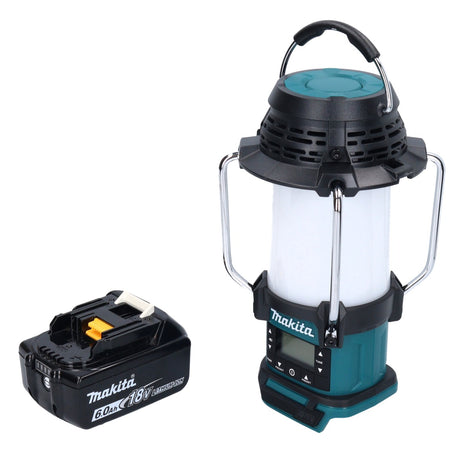 Makita DMR 055 G1 Akku Radio 18 V FM mit Laterne 360° Taschenlampe + 1x Akku 6,0 Ah - ohne Ladegerät