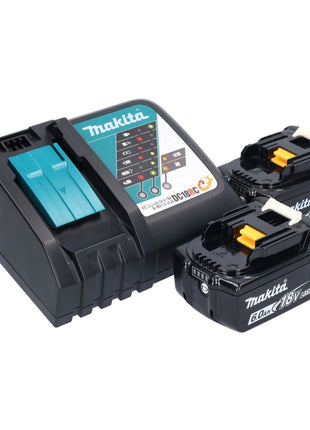 Makita DMR 055 RG Akku Radio 18 V FM mit Laterne 360° Taschenlampe + 2x Akku 6,0 Ah + Ladegerät