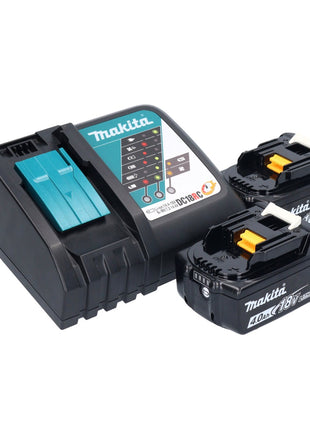 Herramienta multifuncional a batería Makita DTM 52 RMJX4 18 V Starlock Max Brushless + 2x baterías 4.0 Ah + cargador + set de accesorios + Makpac