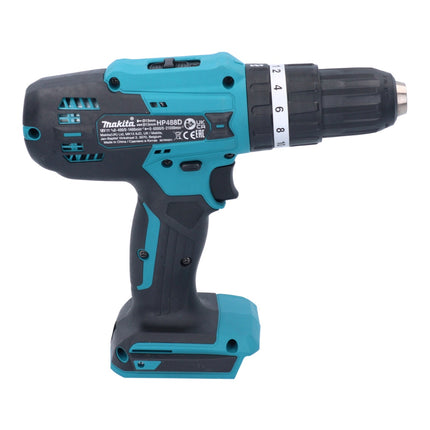 Makita HP 488 DWY1 18 V Perceuse-visseuse à percussion sans fil 42 Nm série G + 1x Batterie 1,5 Ah + Chargeur