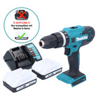 Makita HP 488 DWY 18 V Perceuse-visseuse à percussion sans fil 42 Nm série G + 2x Batteries 1,5 Ah + Chargeur