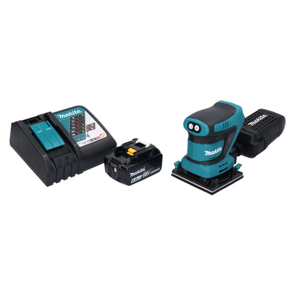 Makita DBO 480 RG1 cordless orbital sander 18 V 112 x 102 mm + 1x rechargeable battery 6.0 Ah + charger