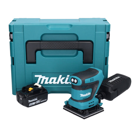 Makita DBO 480 G1J Akku Schwingschleifer 18 V 112 x 102 mm + 1x Akku 6,0 Ah + Makpac - ohne Ladegerät