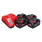 Milwaukee M18 HNRG-804 Akku Starter Set High Output 18 V + 4x HB8 Akku 8,0 Ah ( 4x 4932471070 ) + M12-18 FC Ladegerät ( 4932451079 ) - Toolbrothers