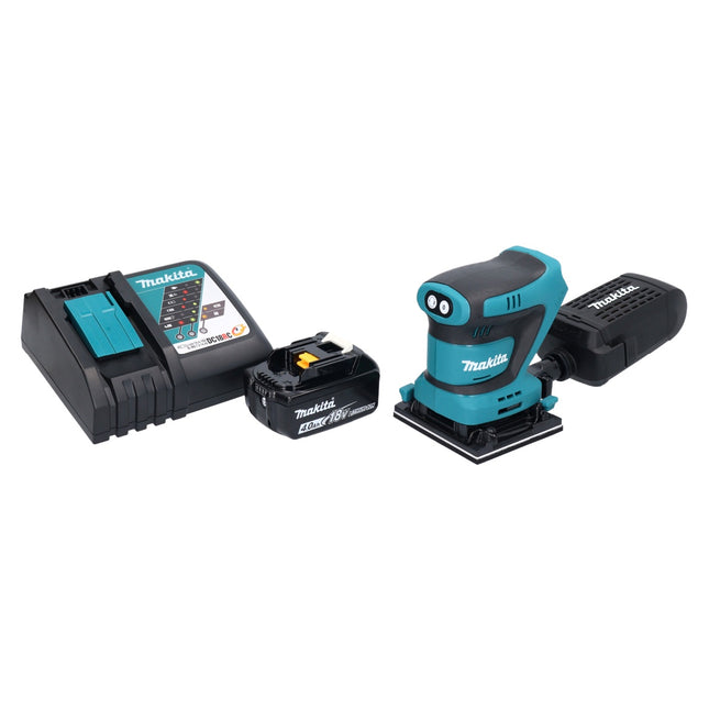 Makita DBO 481 RM1 cordless orbital sander 18 V 112 x 102 mm + 1x rechargeable battery 4.0 Ah + charger