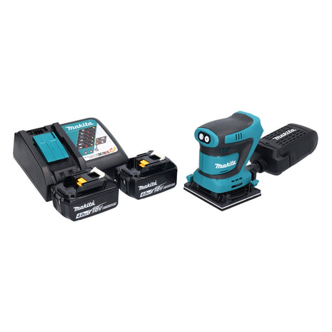 Lijadora orbital a batería Makita DBO 481 RM 18 V 112 x 102 mm + 2x baterías 4,0 Ah + cargador