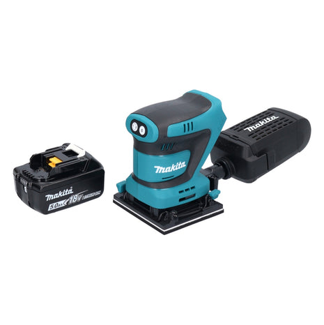 Makita DBO 481 T1 Akku Schwingschleifer 18 V 112 x 102 mm + 1x Akku 5,0 Ah - ohne Ladegerät