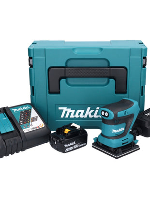 Lijadora orbital a batería Makita DBO 480 RM1J 18 V 112 x 102 mm + 1x batería 4,0 Ah + cargador + Makpac