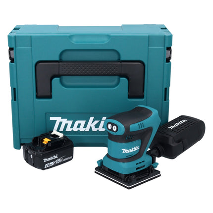 Makita DBO 481 M1J Lijadora orbital sin cable 18 V 112 x 102 mm + 1x batería recargable 4,0 Ah + Makpac - sin cargador