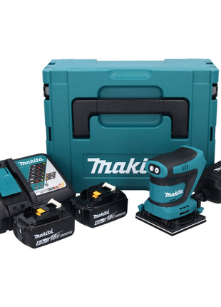 Makita DBO 481 RGJ Ponceuse vibrante sans fil 112 x 102mm 18 V + 2x Akku 6,0 Ah + Chargeur + Coffret Makpac