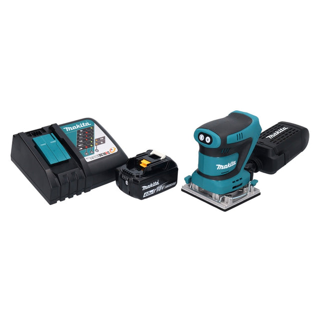 Levigatrice vibrante a batteria Makita DBO 482 RM1 18 V 112 x 102 mm + 1x batteria 4,0 Ah + caricabatterie