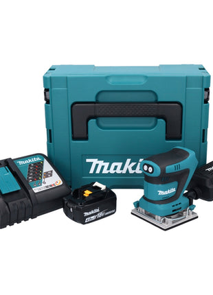 Makita DBO 482 RM1J Akku Schwingschleifer 18 V 112 x 102 mm + 1x Akku 4,0 Ah + Ladegerät + Makpac