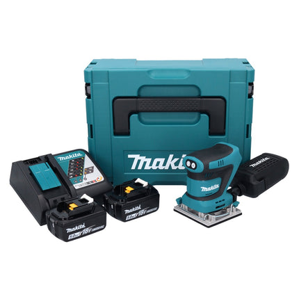 Makita DBO482RTJ Levigatrice vibrante a batteria 112x102mm 18V + 2 batterie da 5,0Ah + caricabatterie + valigetta Makpac