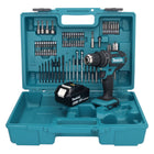 Makita DHP 482 G1X1 Perceuse-visseuse à percussion sans fil 18 V + 1x Batterie 6,0 Ah + kit d'accessoires - 74 pièces + Mallette - sans chargeur