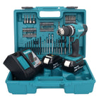Makita DHP 453 RGX1 Akku Schlagbohrschrauber 18 V 42 Nm + 2x Akku 6,0 Ah + Ladegerät + 74 tlg. Zubehörset + Koffer